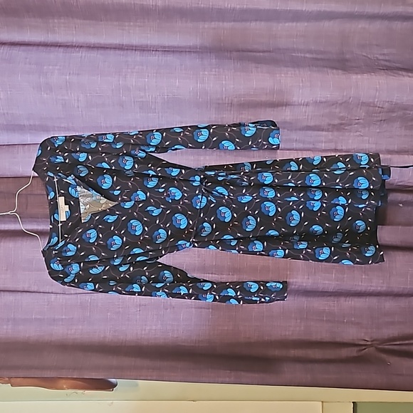 LOFT Dresses & Skirts - Loft Blue Poppy's on Purple Vine Pattern Dress